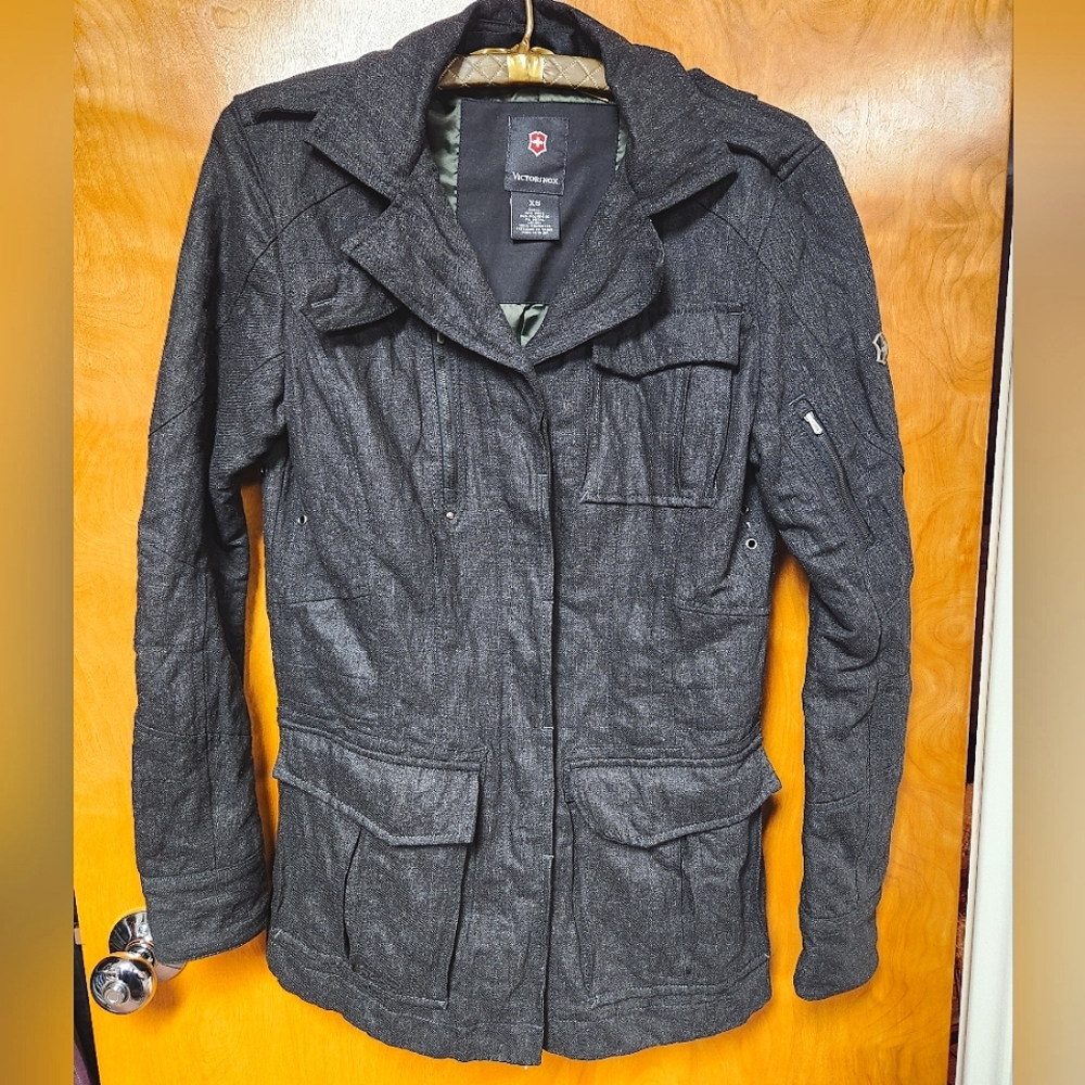 Victorinox Women's Wool Blend Black Military Style Jacket XS